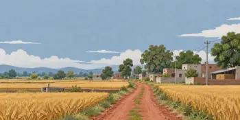 A farm track through ripe wheat under a large sky